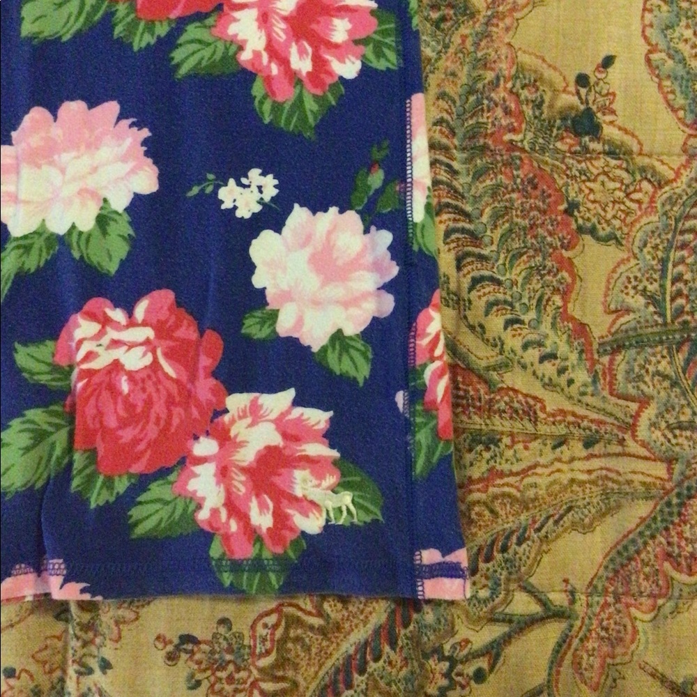 Abercrombie & Fitch Y2K Blue & Pink Rose Floral Racerback Tank Top Size S - Picture 8 of 8